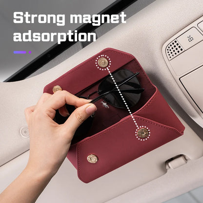 Leather Glasses / Sunglasses Case Clip Storage Box For BYD - NeoBYD