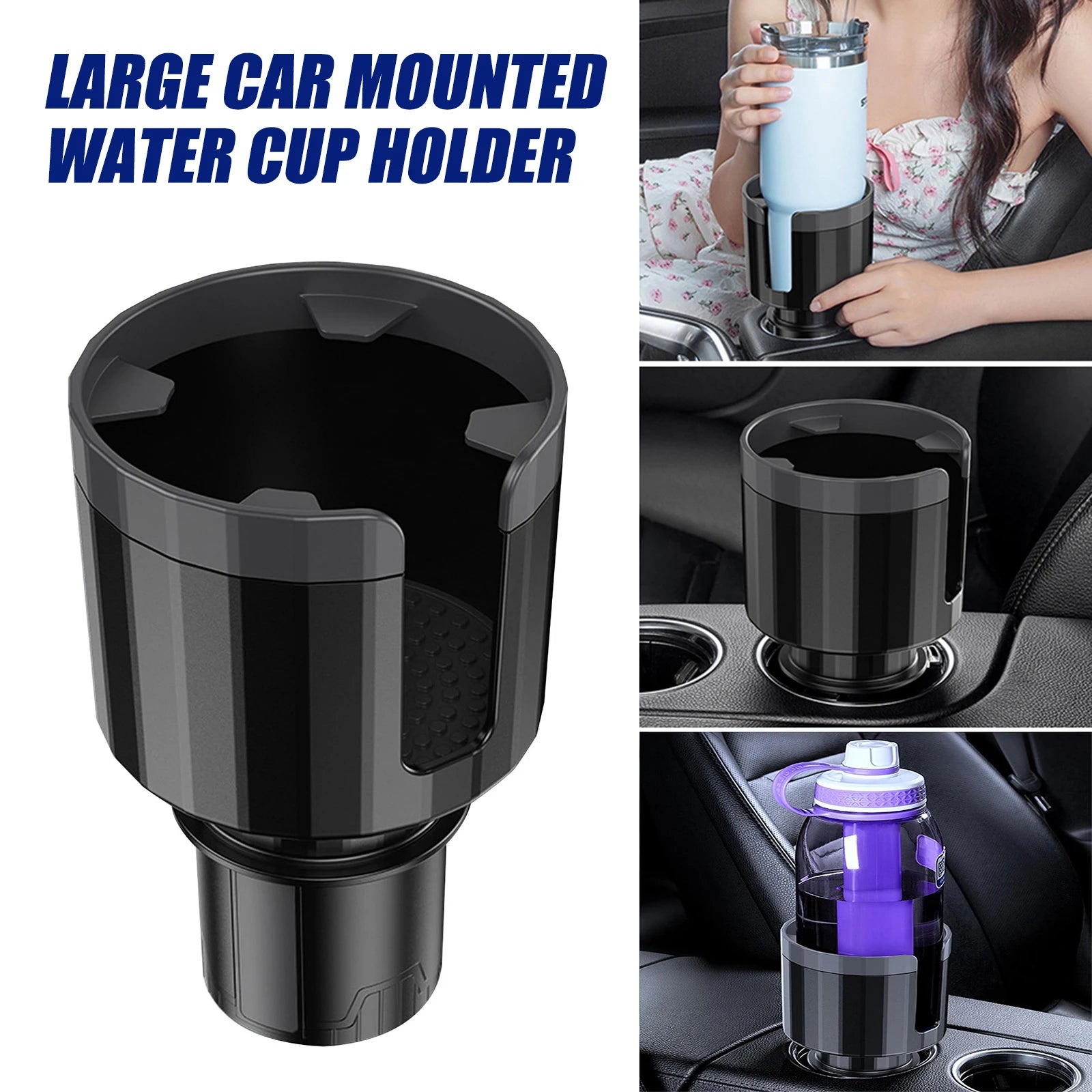 Large Car Cup Holder Expander With Adjustable Base Cup Holder Adapter Multipurpose Car Bottle Cups Organizer Storage Accessories - NeoBYD