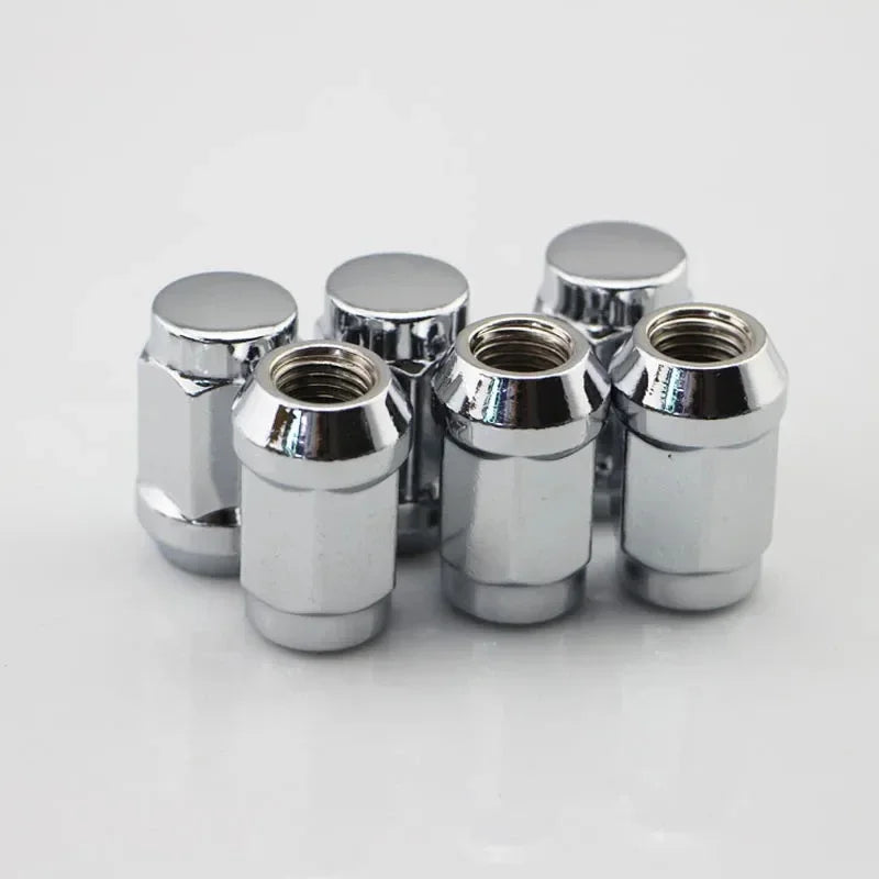 Car Wheel Nuts 19mm hex length 35mm M14x2.0 / M14x1.5 / M12x1.5 / M12x1.25 Chrome Closed End Lug Nuts - 5 or 10 Pieces - NeoBYD