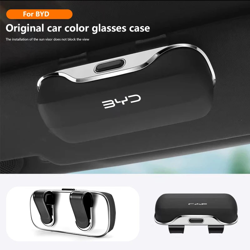 Car Glasses Box Sunglasses Holder For BYD ATTO 3 Tang Song Plus Han Qin Dolphin S6 SEAL SHARK 2025 Auto Sun Visor Eyeglass Case