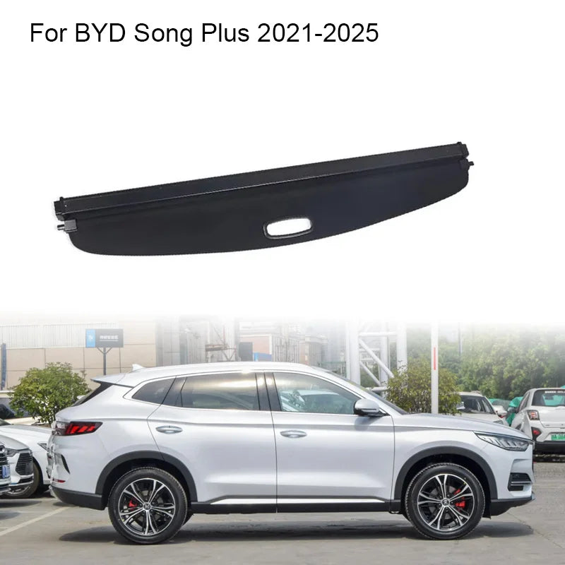 Trunk Curtain Cover Organizer For BYD Song Plus EV DM-i 2021-2025 Rear Rack Partition Shelter Shield Shade Luggage Cargo Storage