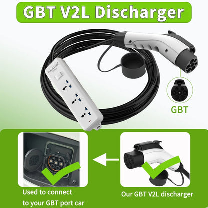 V2L GBT Discharger 16A for EU/USA/UK/AU/NZ Socket For EV with V2L Function - NeoBYD
