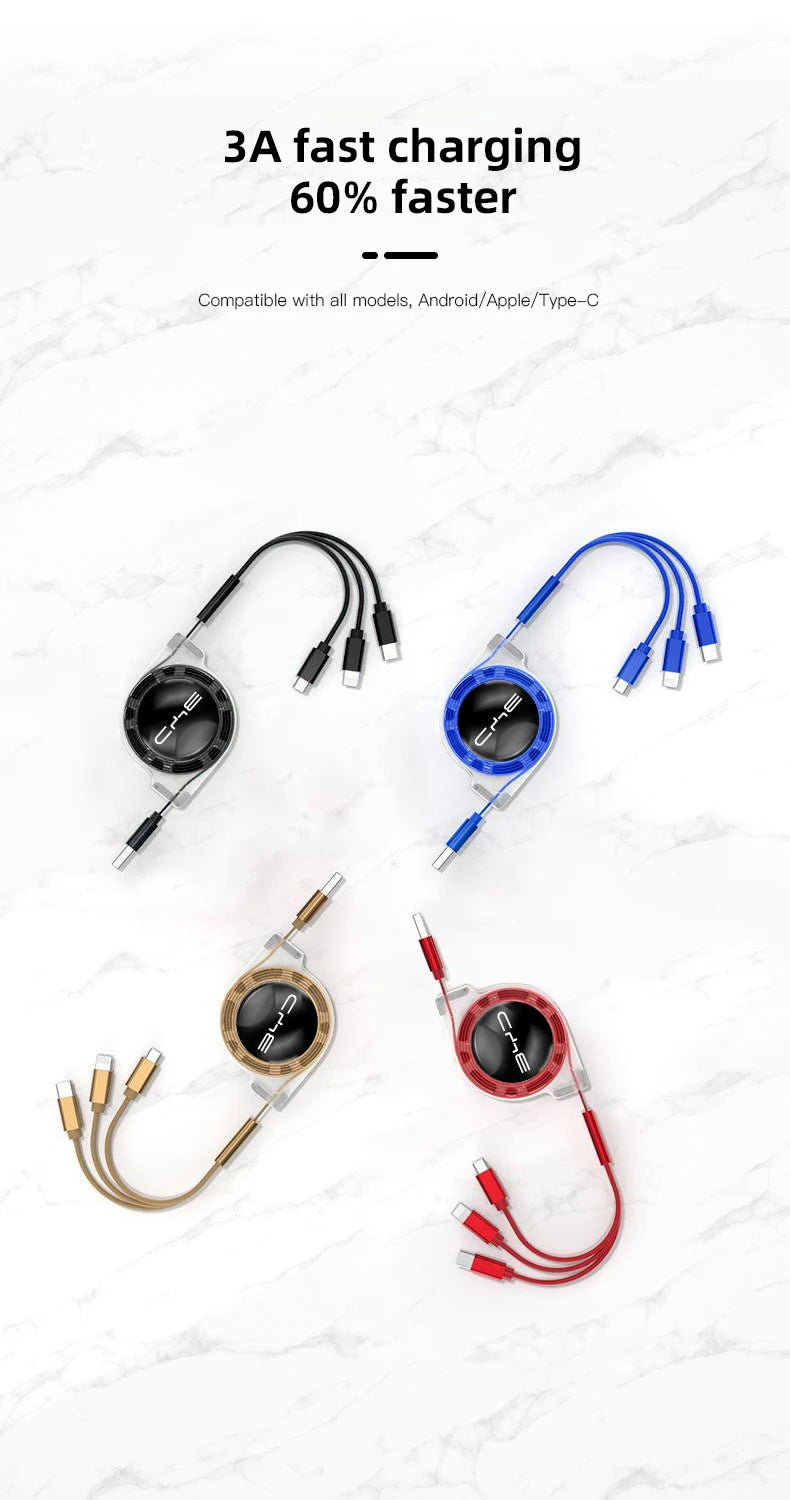 3 In 1 Fast Charger USB Data Cable For BYD - NeoBYD