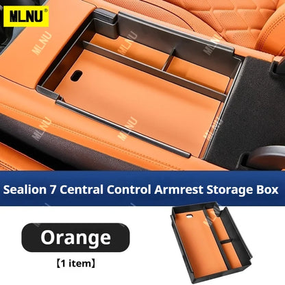 Center Console Precise Fit Divided Compartments ABS+Leather Pad Storage Box For BYD Sealion 7 - NeoBYD
