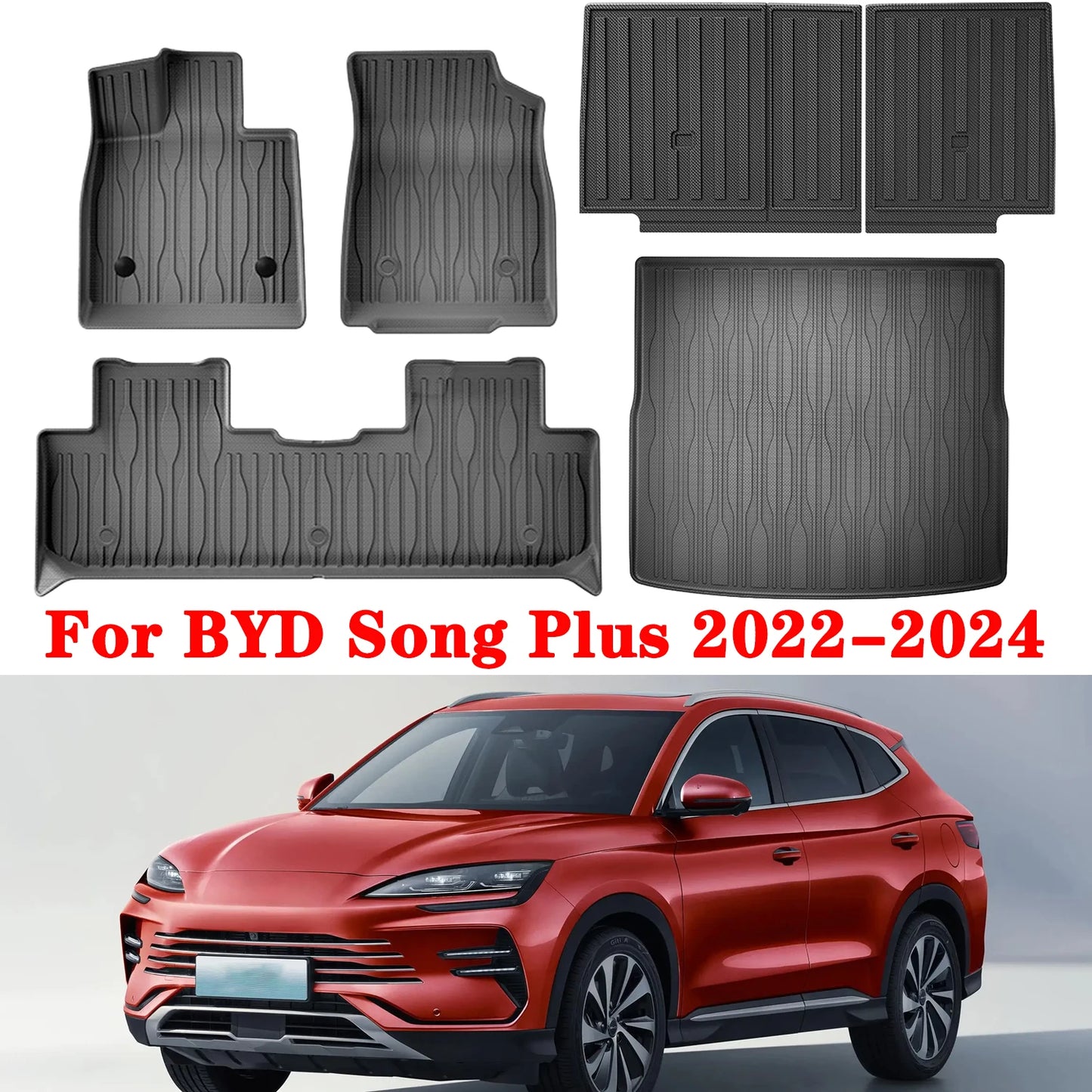 TPE Floor Mats and Cargo Liner, All Weather Floor Liners Trunk Mat LHD & RHD For BYD Seal U / Sealion 6