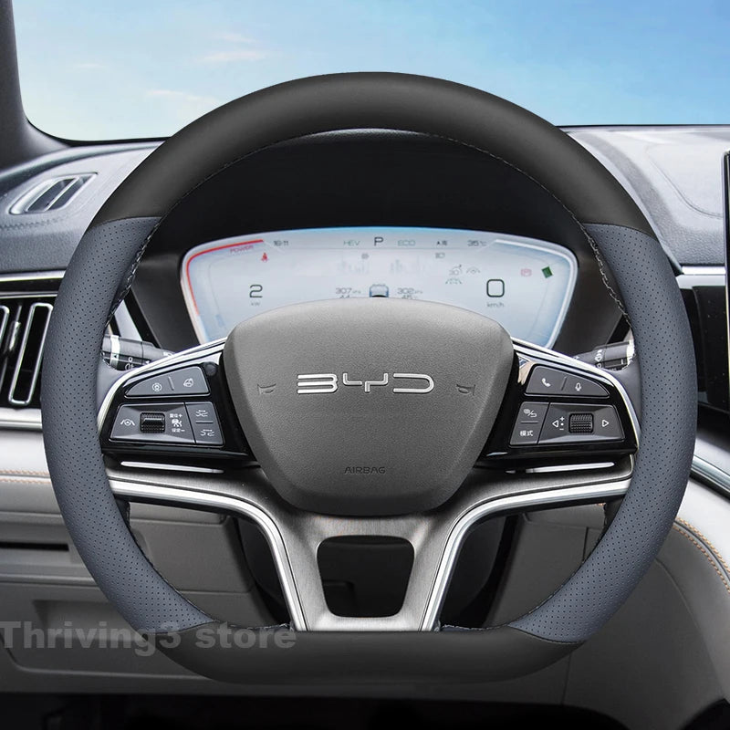 Leather Car Steering Wheel Cover for BYD Sealion 6 / Seal U DMI