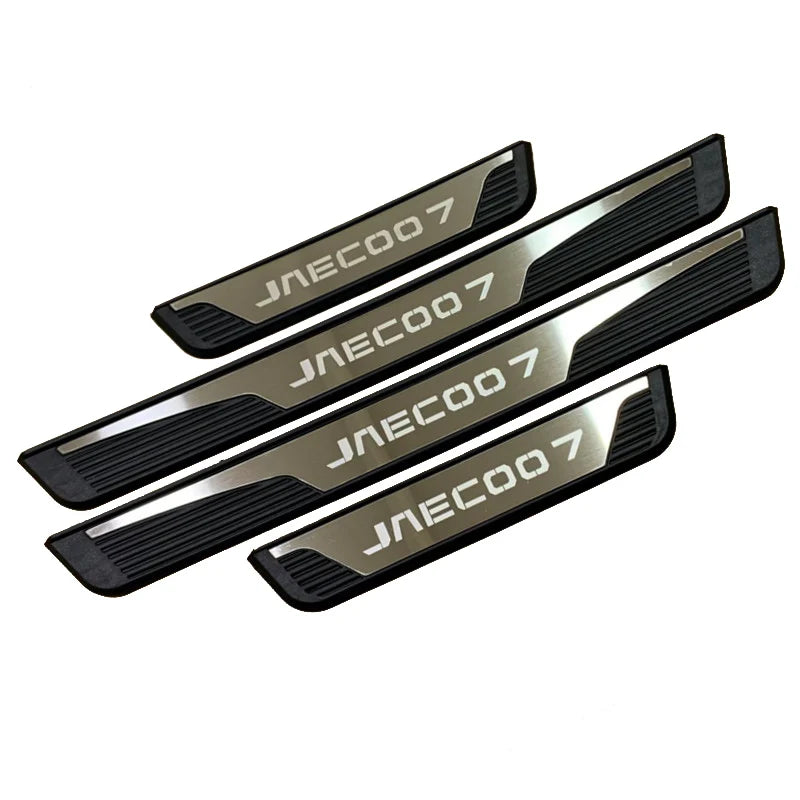 For Jaecoo 7 J7 PHEV 2025 2026  Plastic Stainless Steel Car Accessories Auto Door Sill Pedal Welcome Scuff Plate Cover 4PCS
