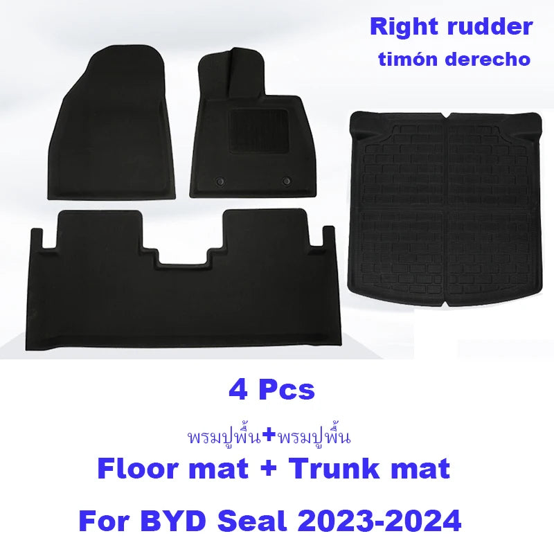 Front, Rear and Trunk Floor Mats / Cargo Liner Protector Waterproof Non-slip For BYD Seal RHD - NeoBYD