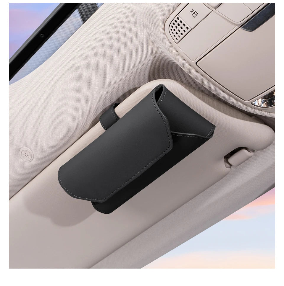 Leather Glasses / Sunglasses Case Clip Storage Box For BYD - NeoBYD