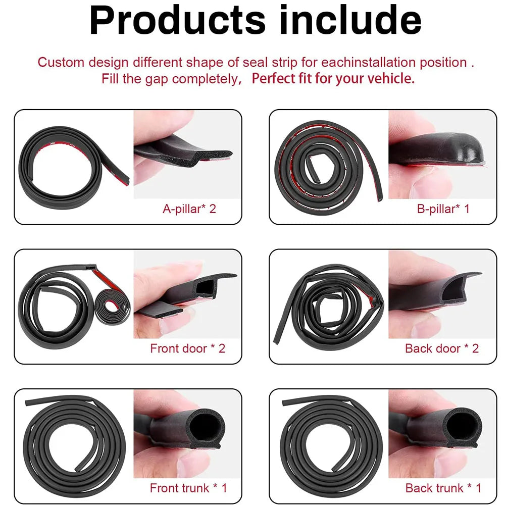 For BYD 2024 Song Plus DMI EV/Atto3 Yuan Plus Door Seal Sunroof Seal Wind Noise Reduction Kit BYD Atto3/Han 2022-2024 Accessorie