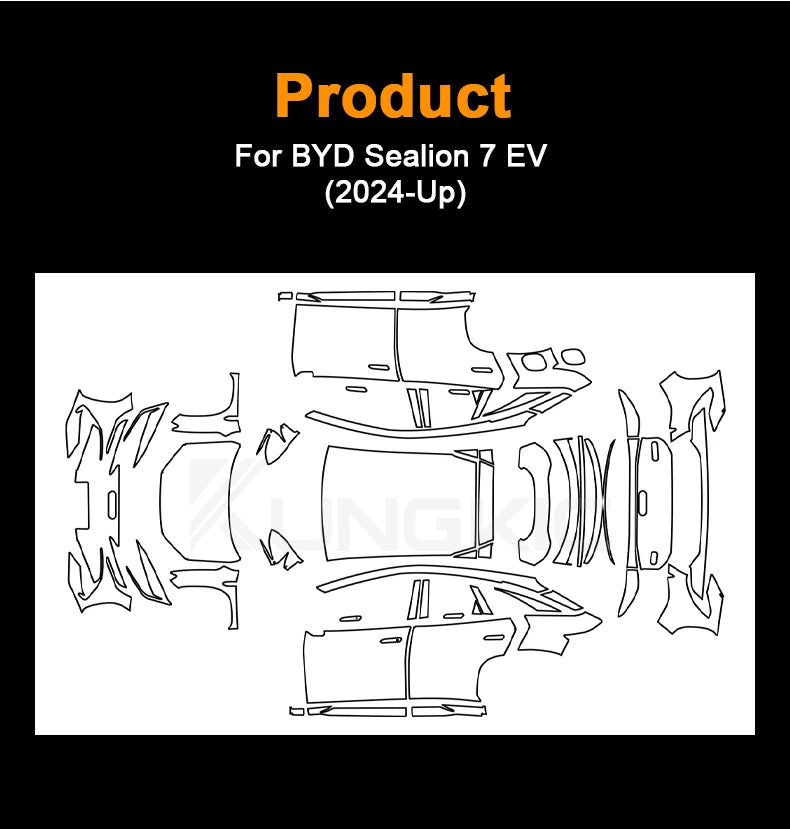 Front Headlight Rear View B C Pillars TPU Paint Protection Film For BYD Sealion 7 - NeoBYD