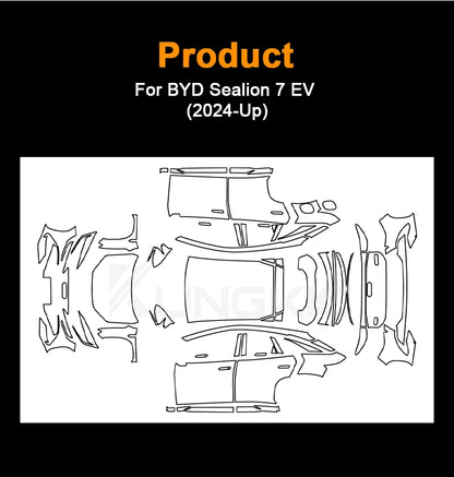 Front Headlight Rear View B C Pillars TPU Paint Protection Film For BYD Sealion 7 - NeoBYD