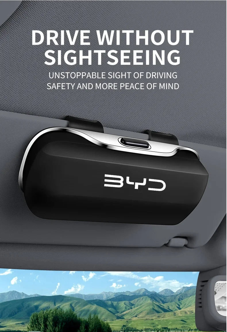 Car Visor Sunglasses/Glasses Holder Case Clip Box For BYD - NeoBYD