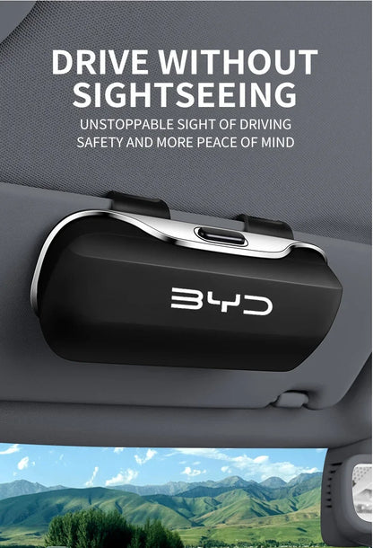 Car Visor Sunglasses/Glasses Holder Case Clip Box For BYD - NeoBYD