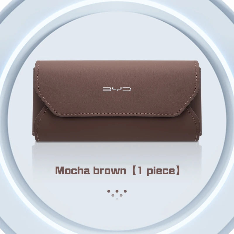 Leather Glasses Sunglasses Case Clip on Sun Visor Storage for BYD