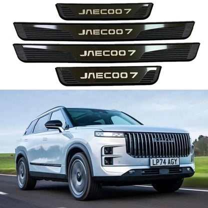 For Jaecoo 7 J7 PHEV 2025 2026  Plastic Stainless Steel Car Accessories Auto Door Sill Pedal Welcome Scuff Plate Cover 4PCS