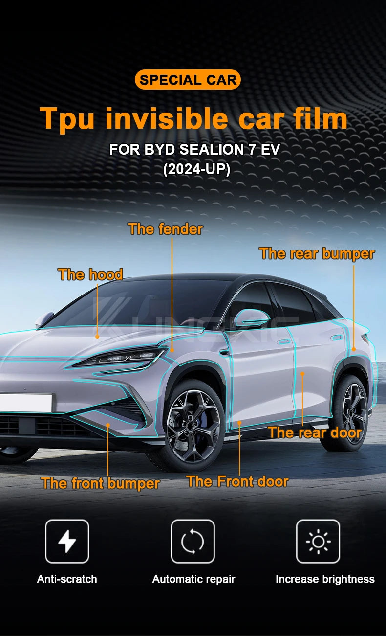 Front Headlight Rear View B C Pillars TPU Paint Protection Film For BYD Sealion 7 - NeoBYD