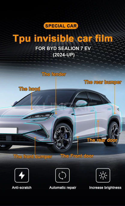 Front Headlight Rear View B C Pillars TPU Paint Protection Film For BYD Sealion 7 - NeoBYD