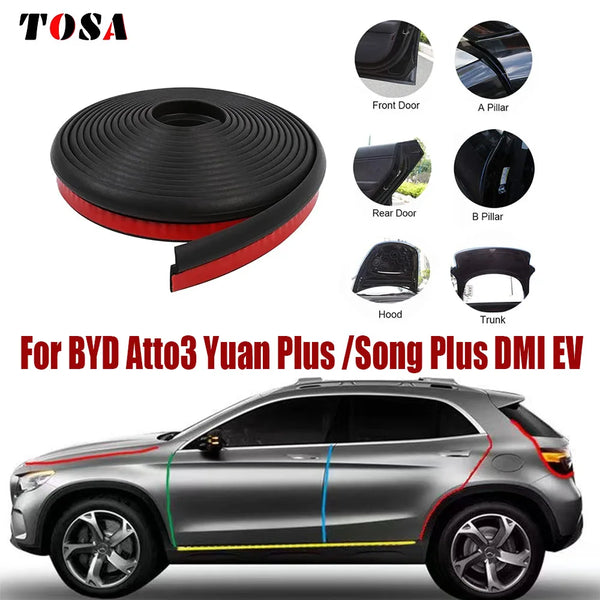 For BYD 2024 Song Plus DMI EV/Atto3 Yuan Plus Door Seal Sunroof Seal Wind Noise Reduction Kit BYD Atto3/Han 2022-2024 Accessorie