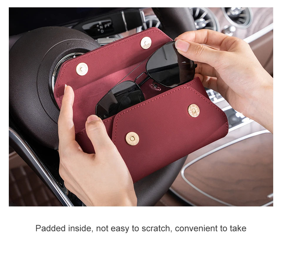 Leather Glasses / Sunglasses Case Clip Storage Box For BYD - NeoBYD