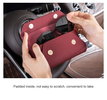 Leather Glasses / Sunglasses Case Clip Storage Box For BYD - NeoBYD