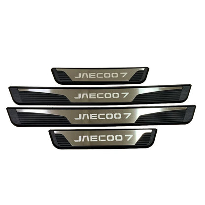For Jaecoo 7 J7 PHEV 2025 2026  Plastic Stainless Steel Car Accessories Auto Door Sill Pedal Welcome Scuff Plate Cover 4PCS