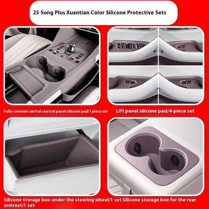 Central Control Panel + Cup Holder + Wireless Charging Silicone Protective Pad For BYD Seal U / Sealion 6 - NeoBYD