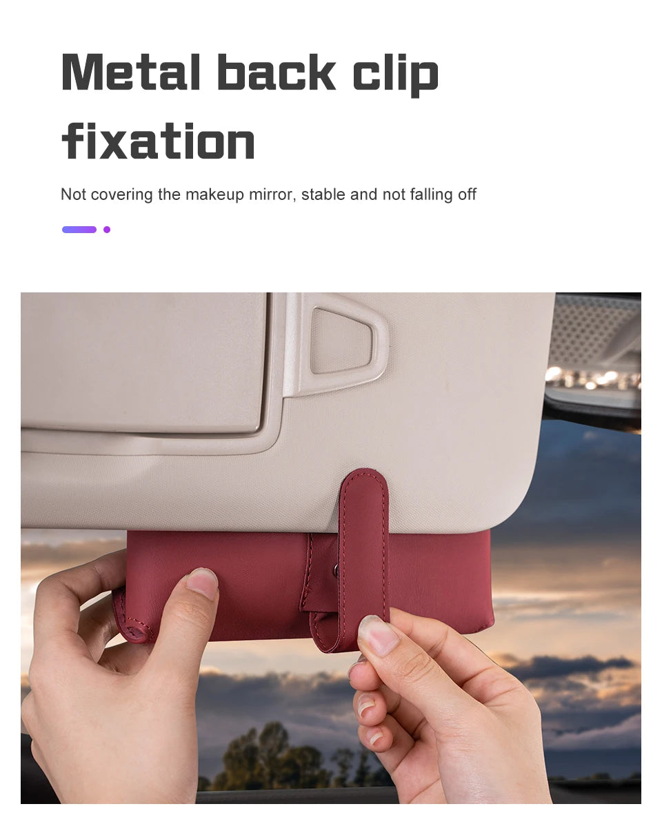 Leather Glasses / Sunglasses Case Clip Storage Box For BYD - NeoBYD