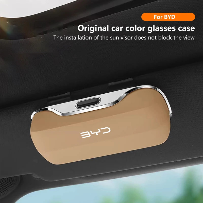 Car Glasses Box Sunglasses Holder For BYD ATTO 3 Tang Song Plus Han Qin Dolphin S6 SEAL SHARK 2025 Auto Sun Visor Eyeglass Case