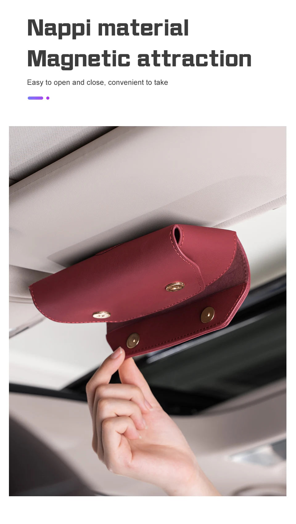 Leather Glasses / Sunglasses Case Clip Storage Box For BYD - NeoBYD