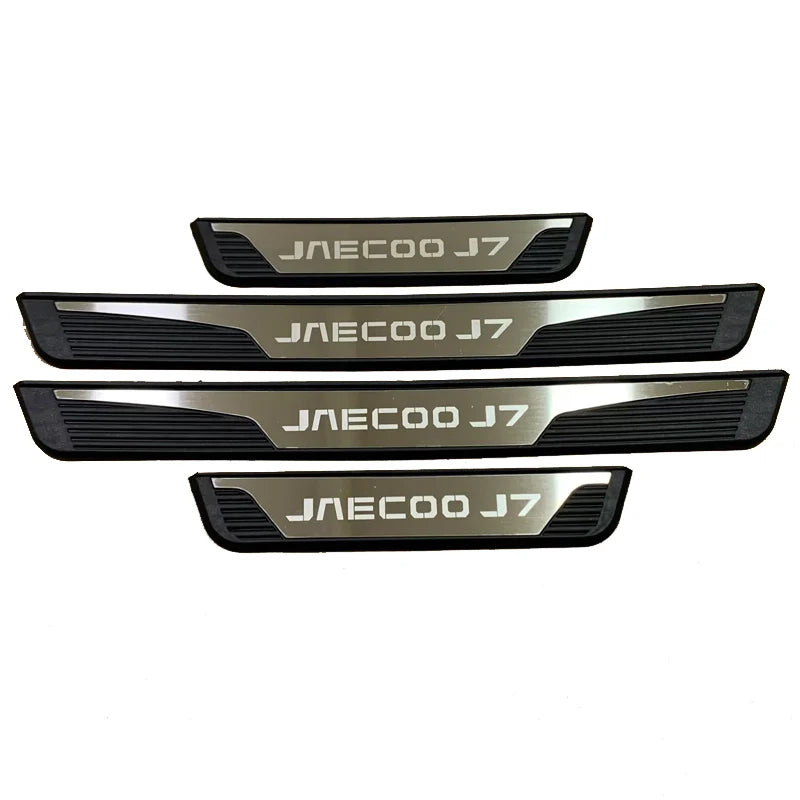 For Jaecoo 7 J7 PHEV 2025 2026  Plastic Stainless Steel Car Accessories Auto Door Sill Pedal Welcome Scuff Plate Cover 4PCS