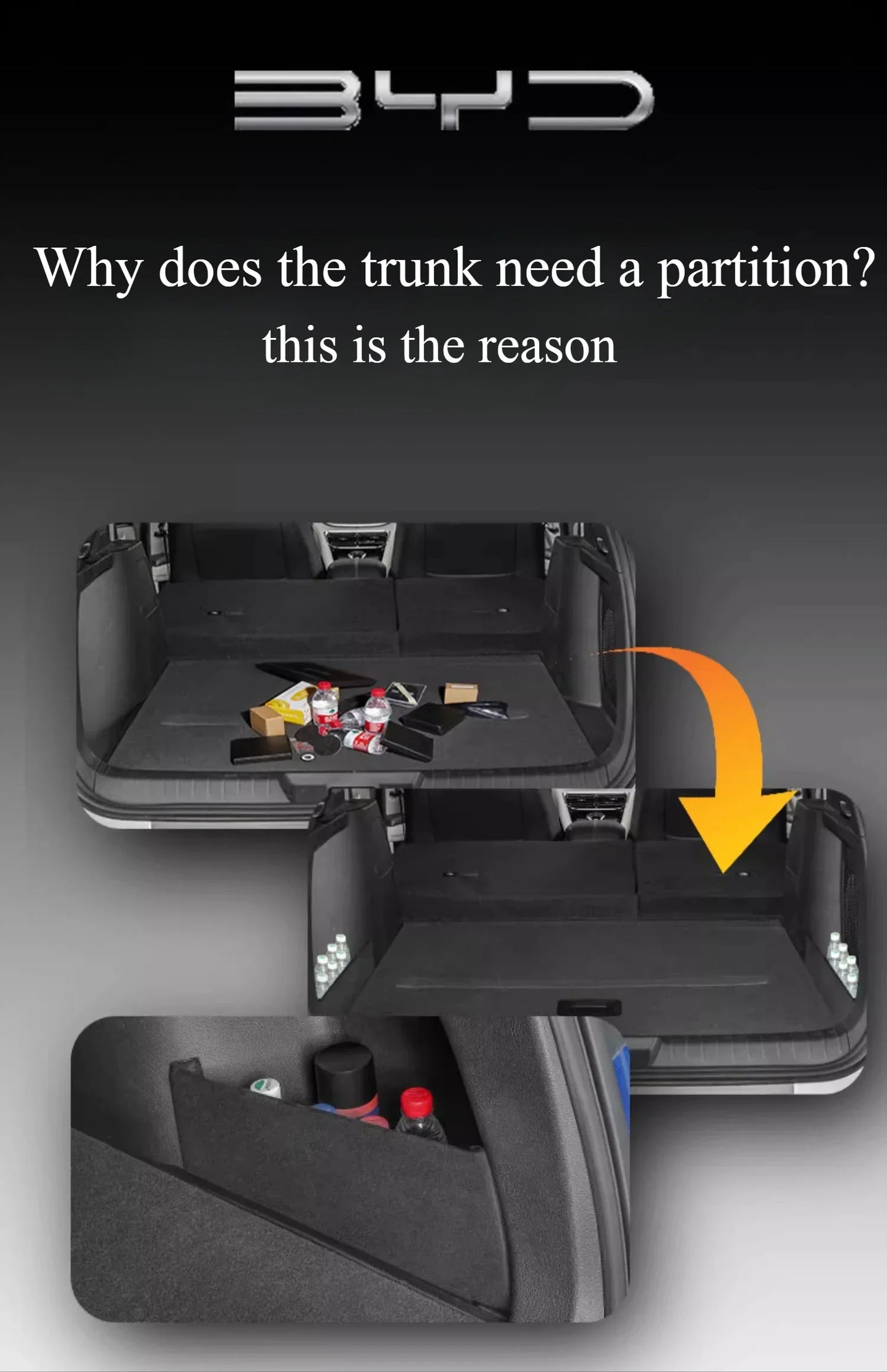 Trunk Side-mounted Storage Box / Partition Board For BYD Seal U - NeoBYD