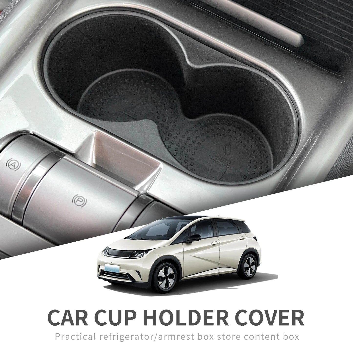 Central Cup Holder Storage Box TPE Shock-Absorbing For BYD Dolphin - NeoBYD
