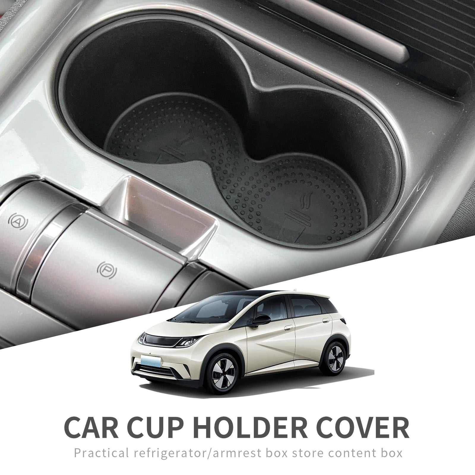 Central Cup Holder Storage Box TPE Shock-Absorbing For BYD Dolphin - NeoBYD
