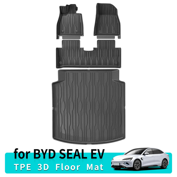 for BYD Seal EV / DMI 3D TPE Car Floor Mats Trunk Pad All-Weather Auto Accessories (Left Hand Driver)