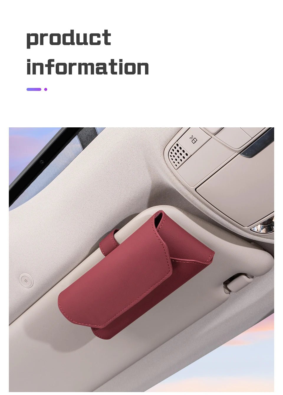 Leather Glasses / Sunglasses Case Clip Storage Box For BYD - NeoBYD