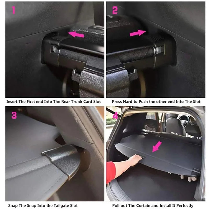 Trunk Curtain Cover Organizer For BYD Song Plus EV DM-i 2021-2025 Rear Rack Partition Shelter Shield Shade Luggage Cargo Storage