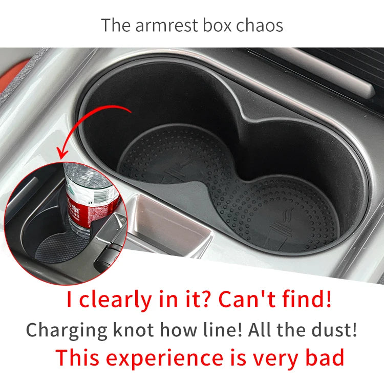 Central Cup Holder Storage Box TPE Shock-Absorbing For BYD Dolphin - NeoBYD