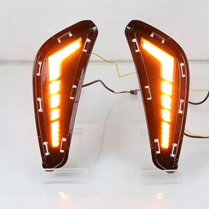 LED Daytime Running Light DRL Dynamic Turn Signal Front Bumper Fog Lights Driving Lamp Night Blue For BYD Dolphin