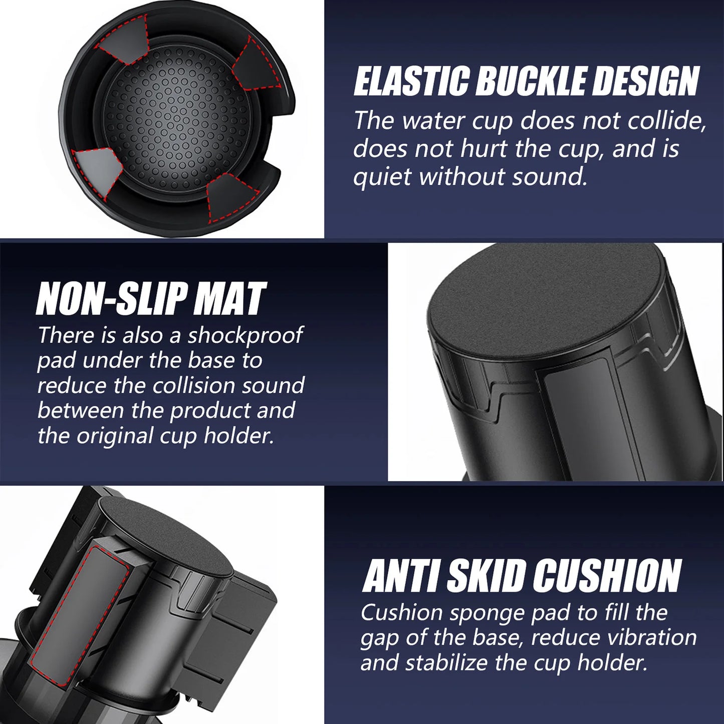 Large Car Cup Holder Expander With Adjustable Base Cup Holder Adapter Multipurpose Car Bottle Cups Organizer Storage Accessories - NeoBYD