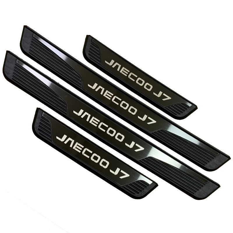 For Jaecoo 7 J7 PHEV 2025 2026  Plastic Stainless Steel Car Accessories Auto Door Sill Pedal Welcome Scuff Plate Cover 4PCS