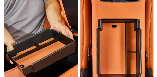 Center Console Precise Fit Divided Compartments ABS+Leather Pad Storage Box For BYD Sealion 7 - NeoBYD