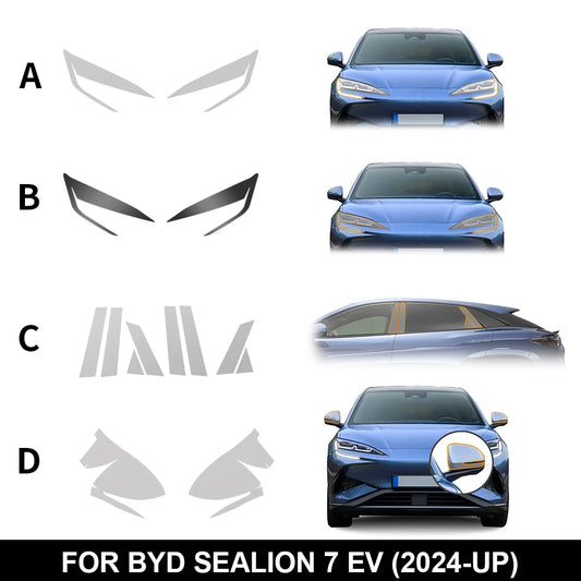 Front Headlight Rear View B C Pillars TPU Paint Protection Film For BYD Sealion 7 - NeoBYD
