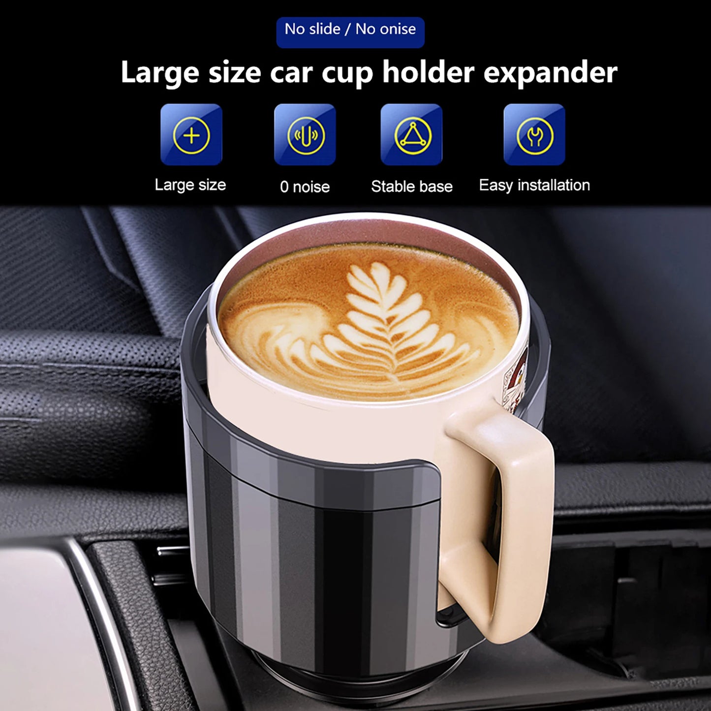 Large Car Cup Holder Expander With Adjustable Base Cup Holder Adapter Multipurpose Car Bottle Cups Organizer Storage Accessories - NeoBYD