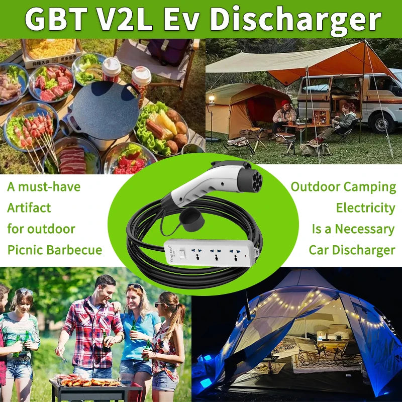 V2L GBT Discharger 16A for EU/USA/UK/AU/NZ Socket For EV with V2L Function - NeoBYD