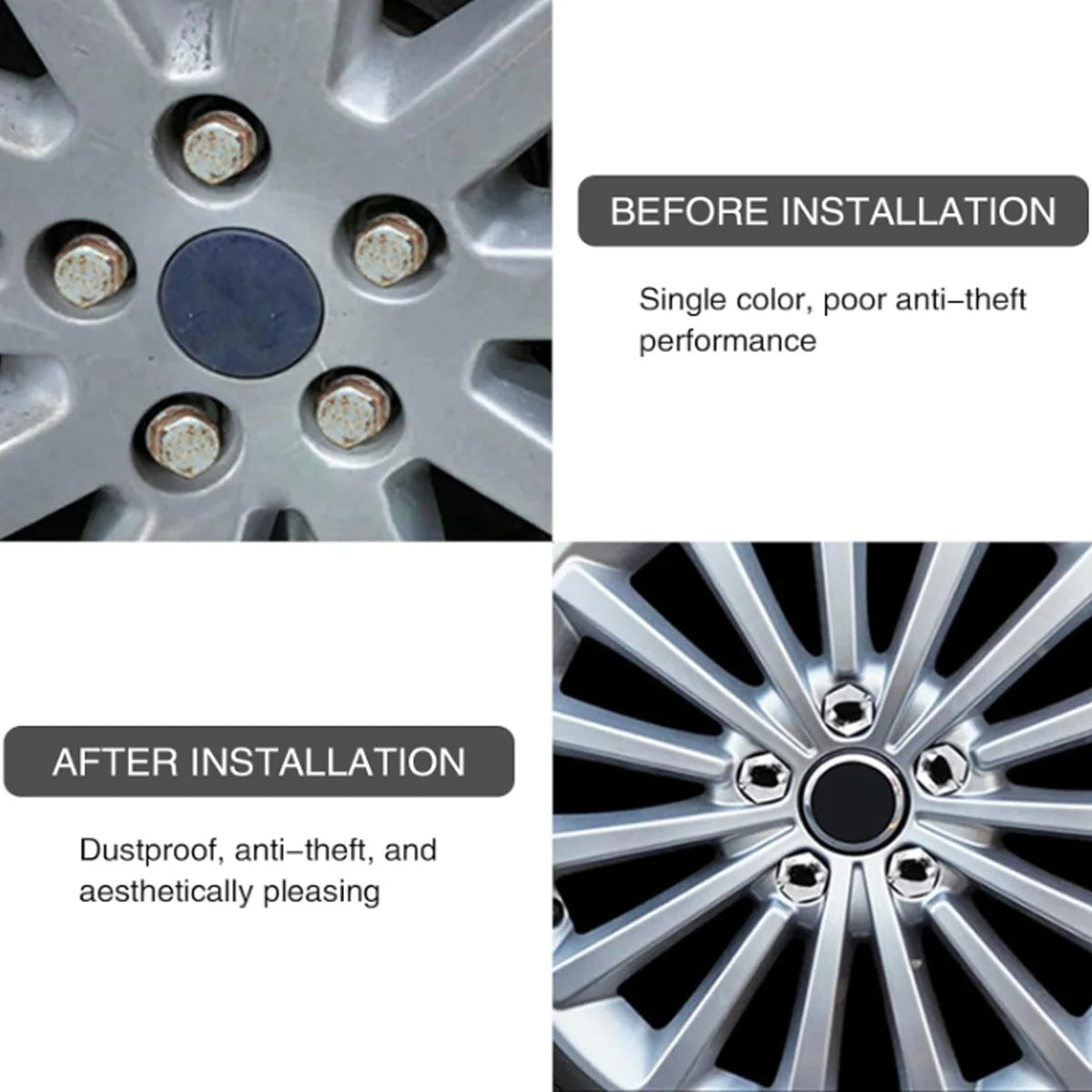 Car Wheel Nut Cover 20 Pieces (17mm/19mm/21mm) - NeoBYD